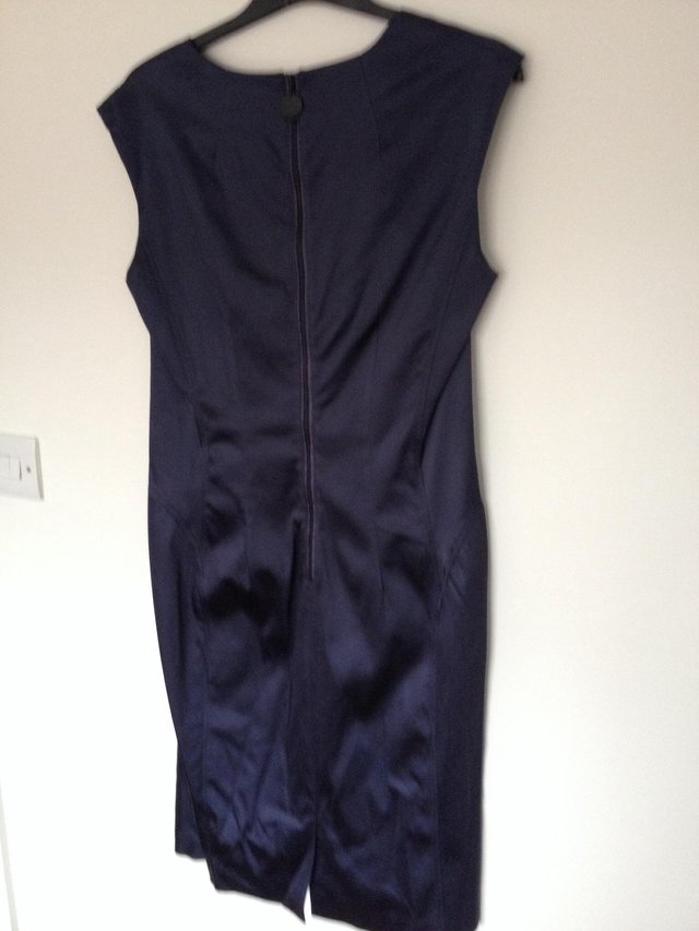 Image 3 of Ladies designer blue satin dress