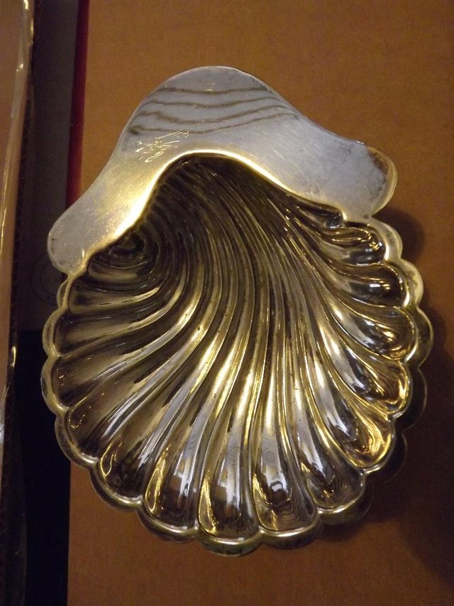 Preview of the first image of Silver plated shell dish.