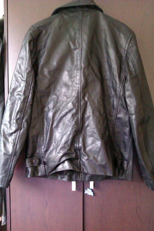 Image 2 of CAT MEN'S LEATHER JACKET QUALITY THICK LEATHER JACKET