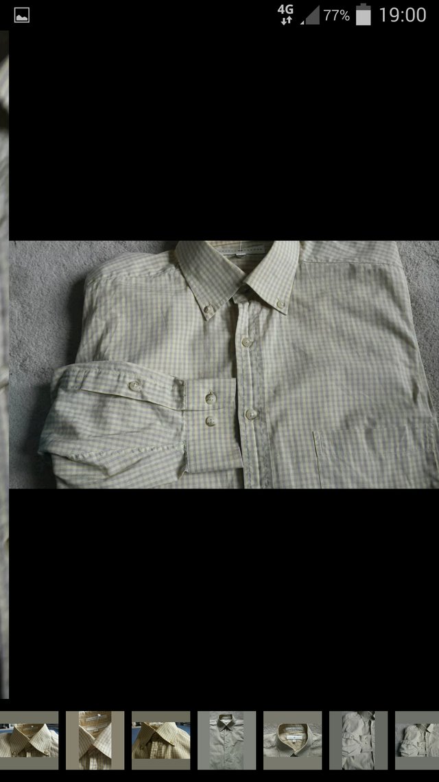 Preview of the first image of Joseph Abboud Yellow & Grey Check Shirt M BNWOT.