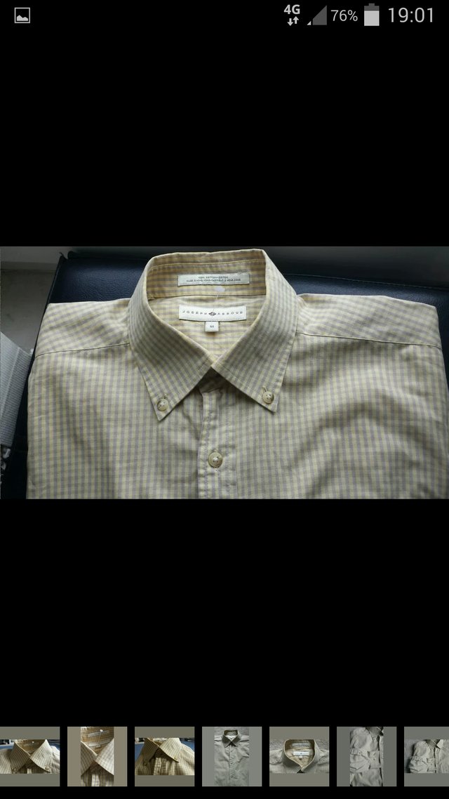 Image 3 of Joseph Abboud Yellow & Grey Check Shirt M BNWOT