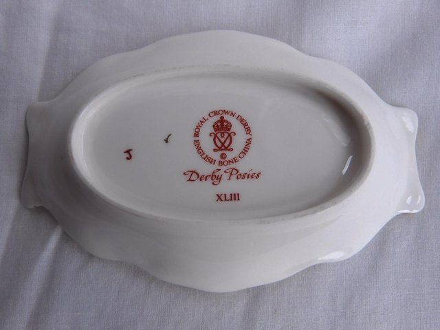 Image 2 of Crown Derby Posies Trinket Dish & Miniature Vase
