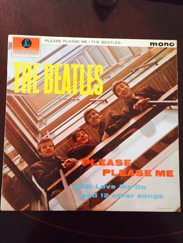 Preview of the first image of The Beatles Please Please Me LP Original Yellow & Black Parl.