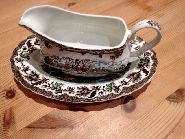 Preview of the first image of Vintage gravy boat and saucer.