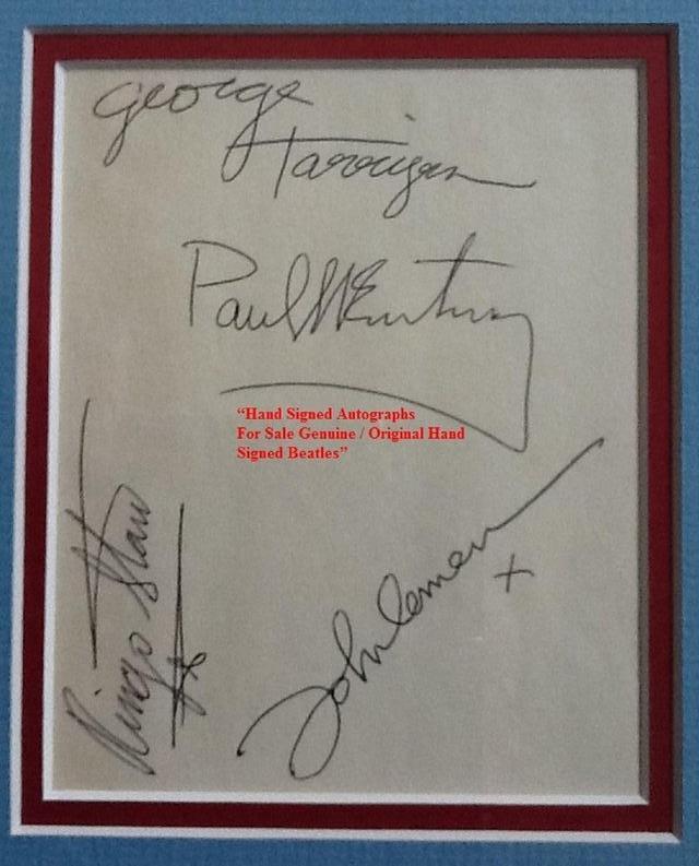 Image 3 of Beatles Hand Signed Album Page Mounted & Framed