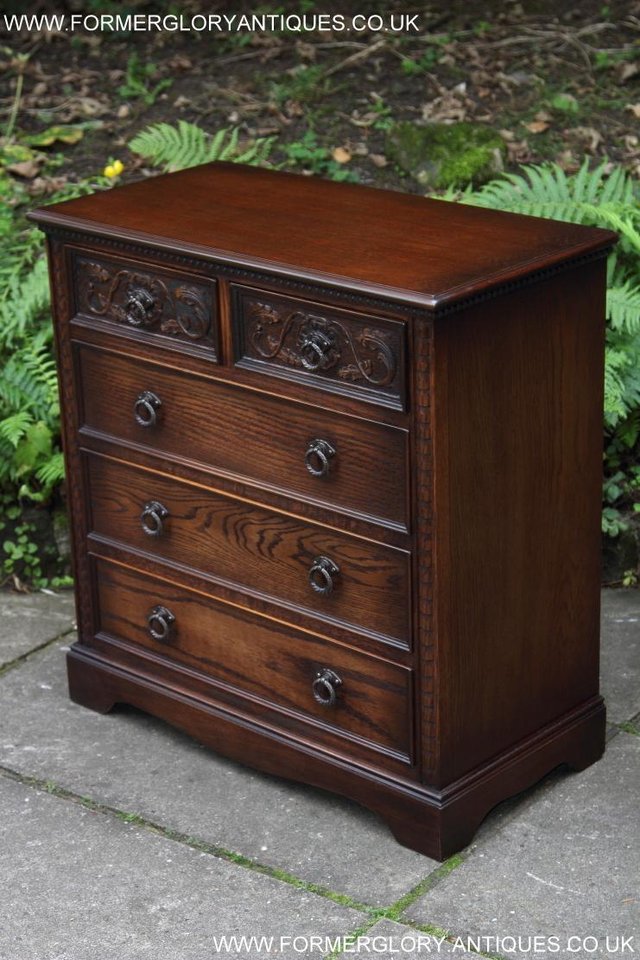 Image 4 of A JAYCEE OLD CHARM OAK CHEST OF DRAWERS SIDEBOARD TV STAND