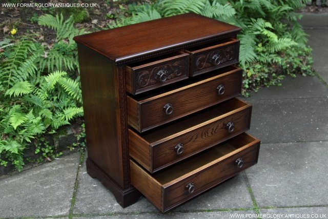 Image 11 of A JAYCEE OLD CHARM OAK CHEST OF DRAWERS SIDEBOARD TV STAND