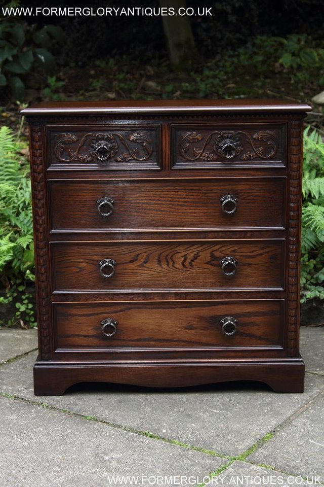 Image 13 of A JAYCEE OLD CHARM OAK CHEST OF DRAWERS SIDEBOARD TV STAND