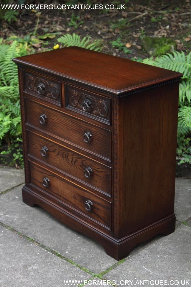 Image 15 of A JAYCEE OLD CHARM OAK CHEST OF DRAWERS SIDEBOARD TV STAND