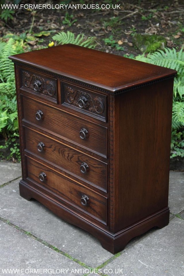Image 29 of A JAYCEE OLD CHARM OAK CHEST OF DRAWERS SIDEBOARD TV STAND