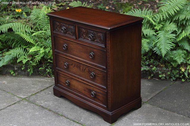 Image 37 of A JAYCEE OLD CHARM OAK CHEST OF DRAWERS SIDEBOARD TV STAND