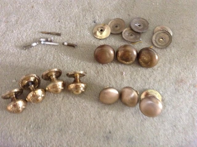 Preview of the first image of 10  brass furniture knobs.