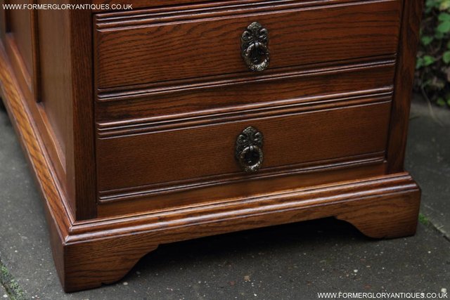 Image 16 of AN OLD CHARM LIGHT OAK WRITING DESK FILING CABINET TABLE