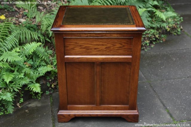 Image 18 of AN OLD CHARM LIGHT OAK WRITING DESK FILING CABINET TABLE
