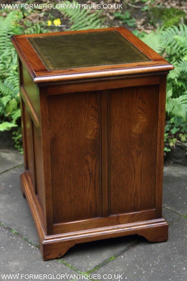 Image 19 of AN OLD CHARM LIGHT OAK WRITING DESK FILING CABINET TABLE