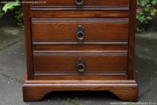 Image 27 of AN OLD CHARM LIGHT OAK WRITING DESK FILING CABINET TABLE