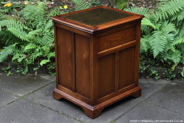 Image 29 of AN OLD CHARM LIGHT OAK WRITING DESK FILING CABINET TABLE