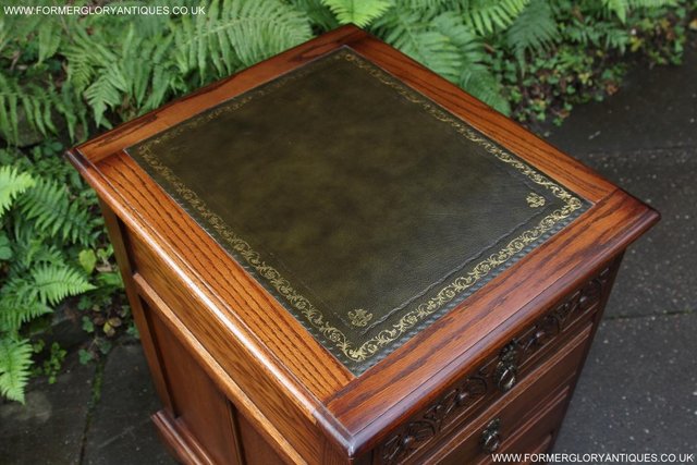 Image 41 of AN OLD CHARM LIGHT OAK WRITING DESK FILING CABINET TABLE