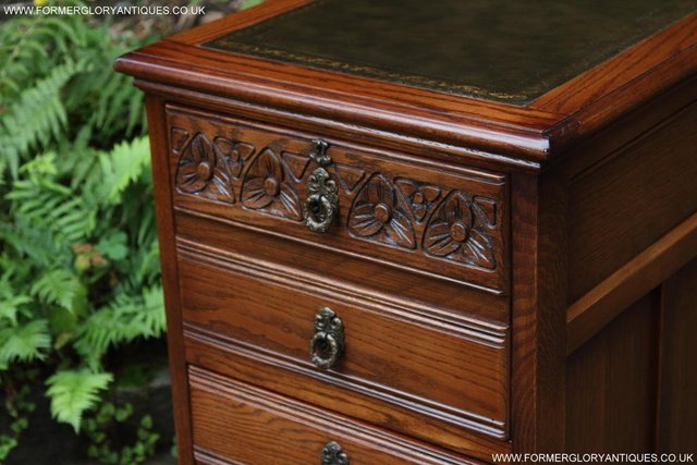 Image 44 of AN OLD CHARM LIGHT OAK WRITING DESK FILING CABINET TABLE