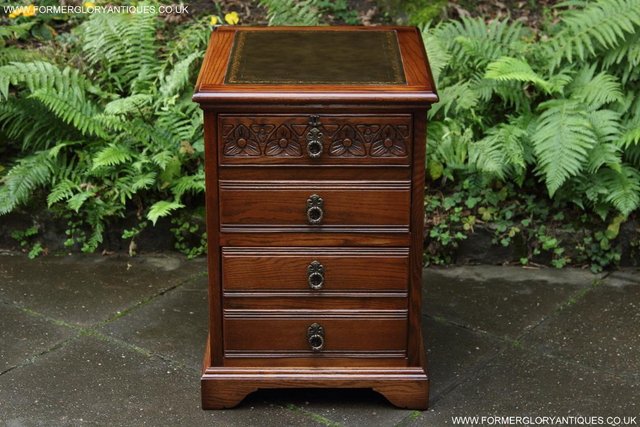 Image 45 of AN OLD CHARM LIGHT OAK WRITING DESK FILING CABINET TABLE