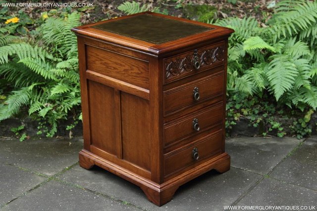 Image 61 of AN OLD CHARM LIGHT OAK WRITING DESK FILING CABINET TABLE