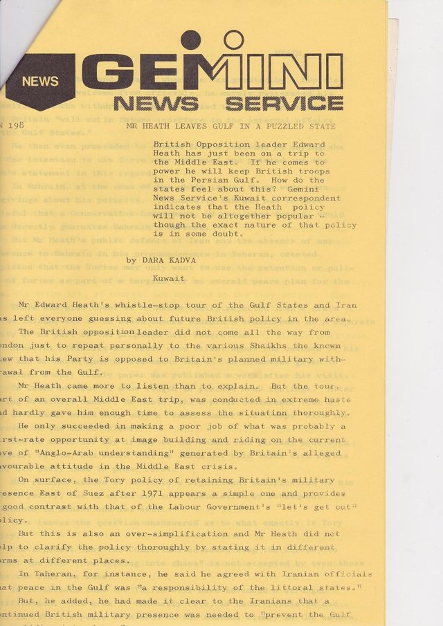 Image 13 of 80 1969 news releases from Gemini News service