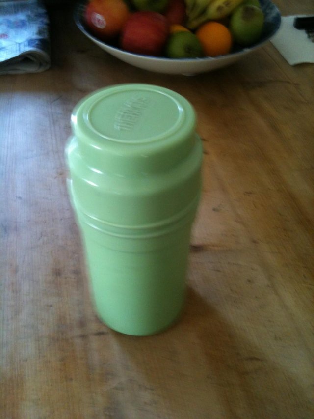 Preview of the first image of vintage..bakelite..green..thermos flask.