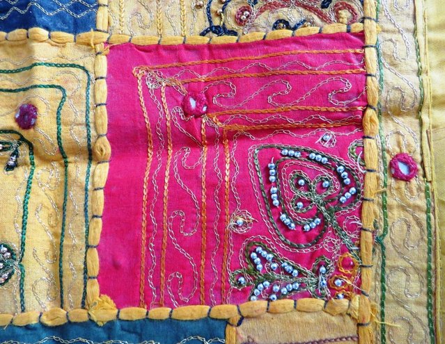 Image 5 of 2 INDIAN EMBROIDERED CUSHION COVERS