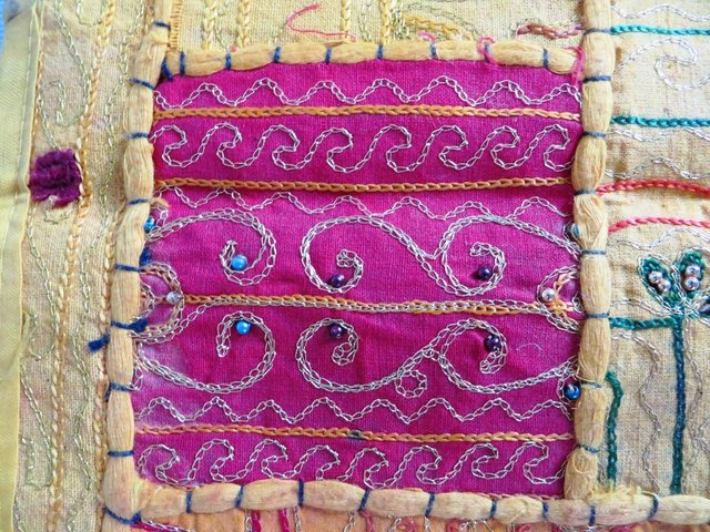 Image 7 of 2 INDIAN EMBROIDERED CUSHION COVERS