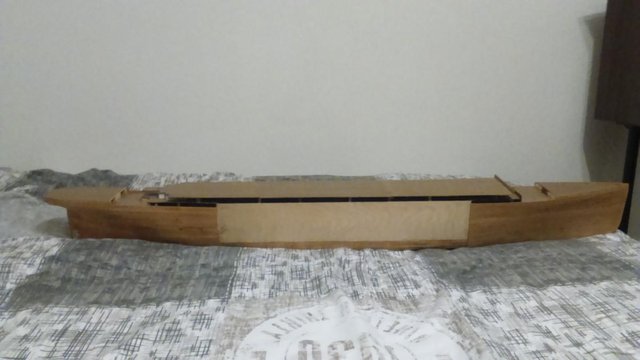 Image 2 of model Titanic boat made from wood not plastic.