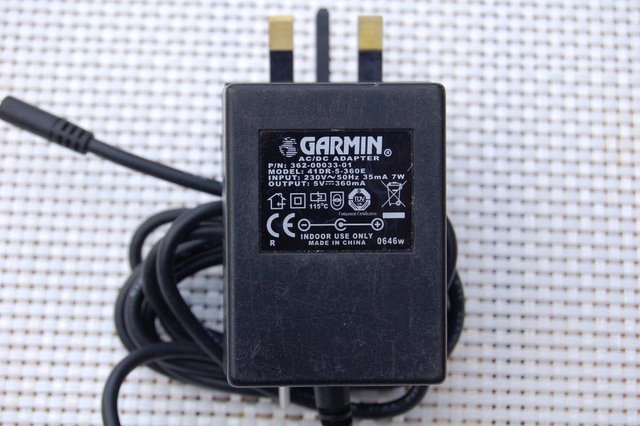 Preview of the first image of Garmin 240v Mains to 5v Charger, US 2-pin to UK 3-pin x3off.