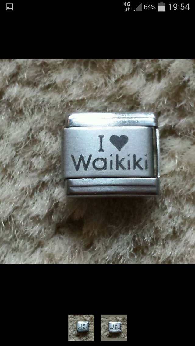 Preview of the first image of I Love Waikiki 9mm Stainless Steel Charm.