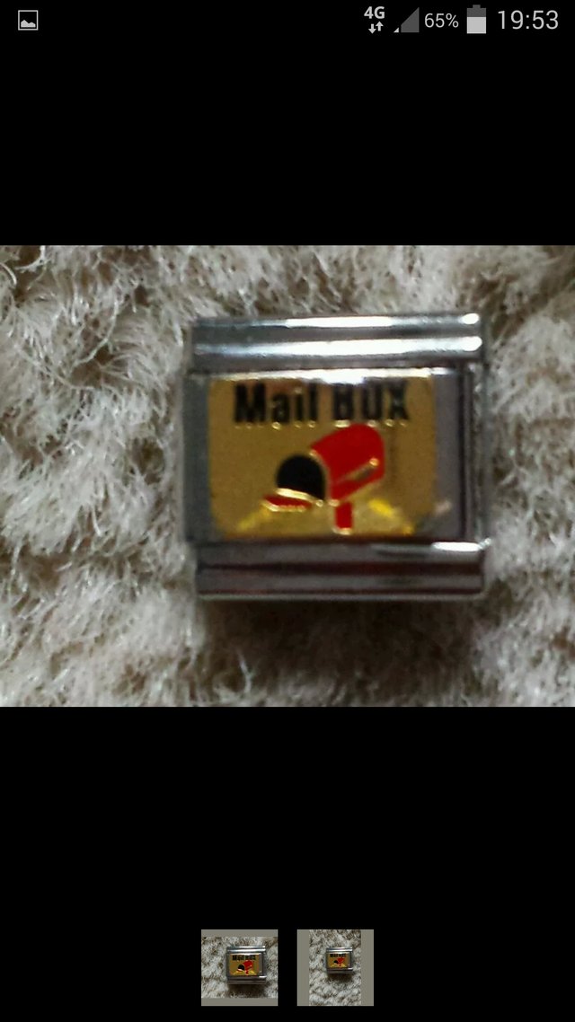 Preview of the first image of Mail Box 9mm Stainless Steel Charm.