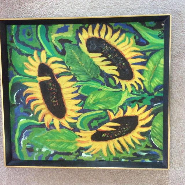 Preview of the first image of Original oil painting of Sunflowers.