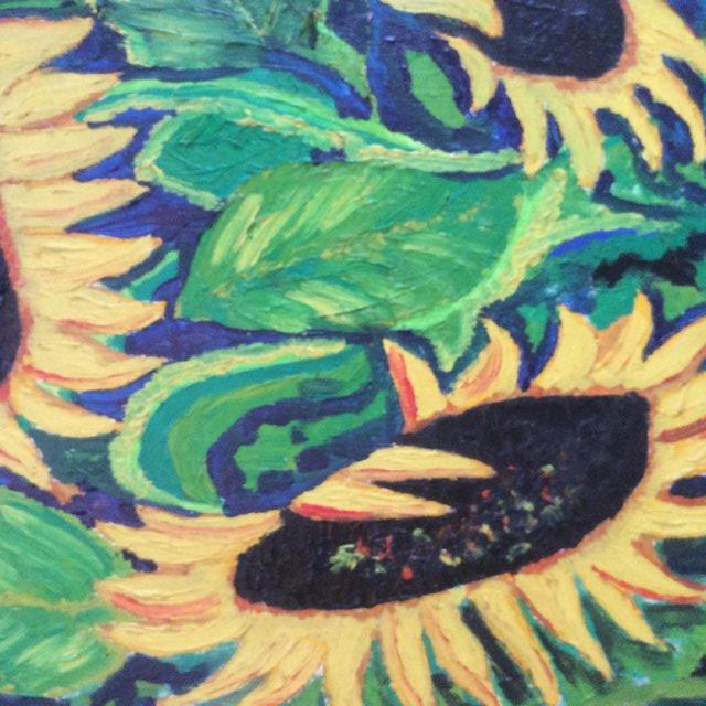 Image 2 of Original oil painting of Sunflowers