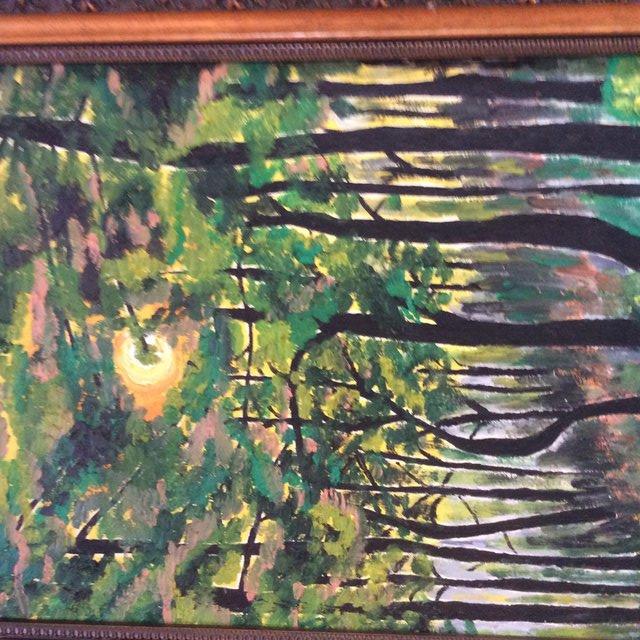 Image 2 of 2 original oil paintings of trees