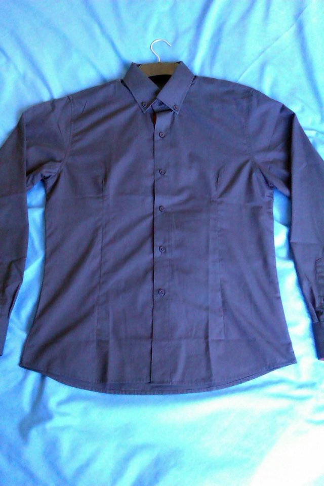 Preview of the first image of SUMMER RIVER MENS LONG SLEEVE SHIRT DARK BLUE SIZE M.