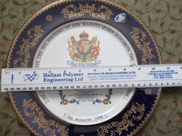 Preview of the first image of Aynsley Commemorative Plate Queen Mother 90th Birthday 1990.