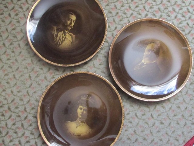 Preview of the first image of Ridgway Plates x3 - King Edward VII King George V Queen Mary.