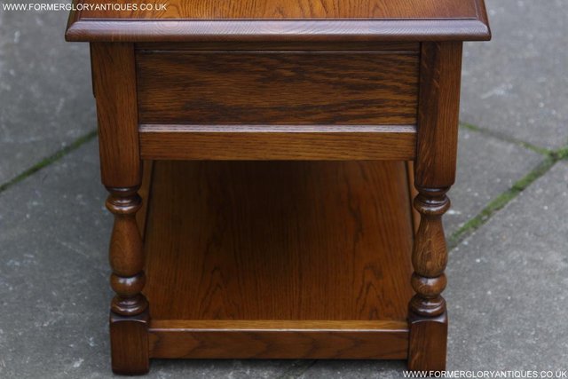 Image 23 of OLD CHARM LIGHT OAK SIDE END COFFEE LAMP PHONE TABLE STAND