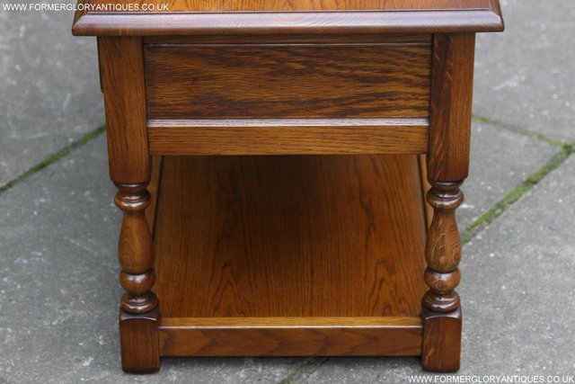 Image 44 of OLD CHARM LIGHT OAK SIDE END COFFEE LAMP PHONE TABLE STAND