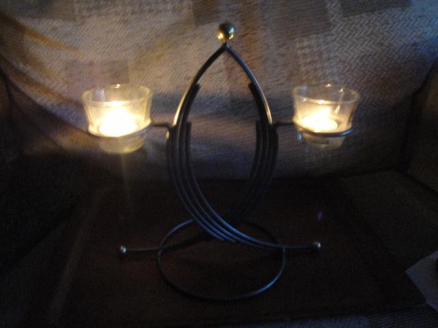 Image 3 of Modern Metal Art Piece and candle holder