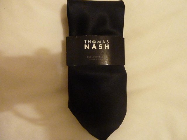 Preview of the first image of Gent's black tie - Thomas Nash (new).