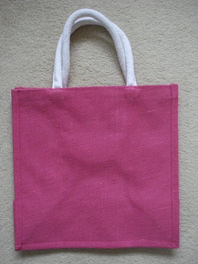 Preview of the first image of CHOICE OF 1 ASSORTED STURDY HESSIAN SHOPPING BAGS.