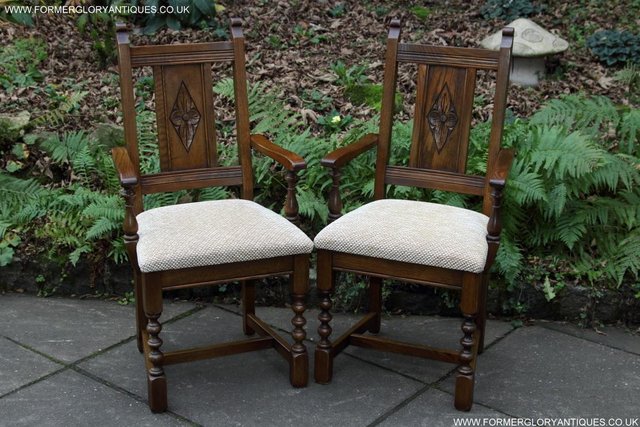 Image 5 of SIX OLD CHARM JAYCEE LIGHT OAK KITCHEN TABLE DINING CHAIRS