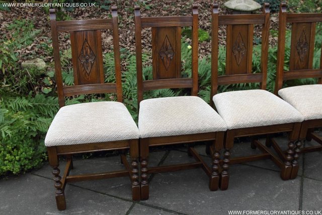 Image 17 of SIX OLD CHARM JAYCEE LIGHT OAK KITCHEN TABLE DINING CHAIRS