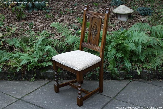 Image 19 of SIX OLD CHARM JAYCEE LIGHT OAK KITCHEN TABLE DINING CHAIRS
