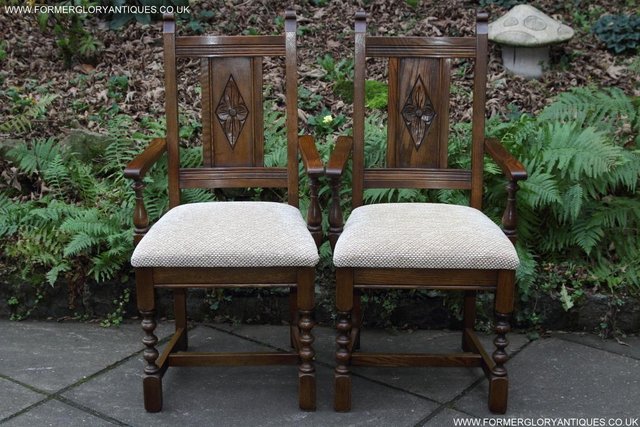 Image 22 of SIX OLD CHARM JAYCEE LIGHT OAK KITCHEN TABLE DINING CHAIRS