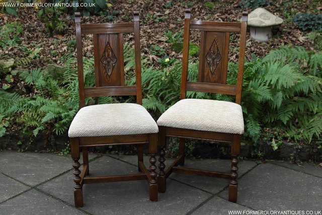 Image 24 of SIX OLD CHARM JAYCEE LIGHT OAK KITCHEN TABLE DINING CHAIRS
