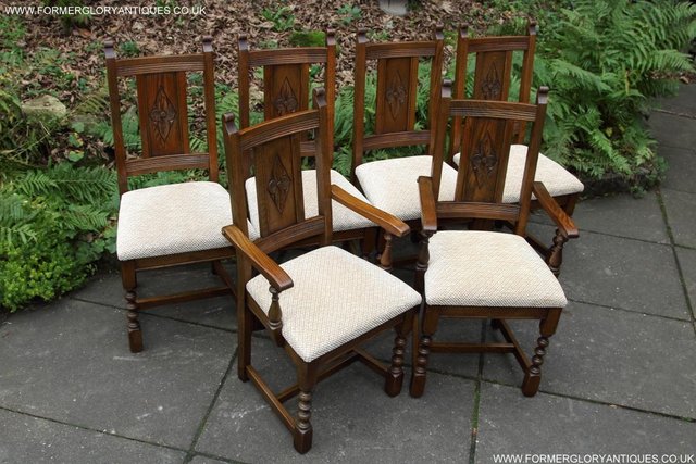 Image 35 of SIX OLD CHARM JAYCEE LIGHT OAK KITCHEN TABLE DINING CHAIRS